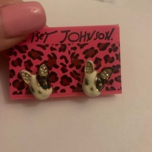 NWT Betsey Johnson French Bull Dog Earrings